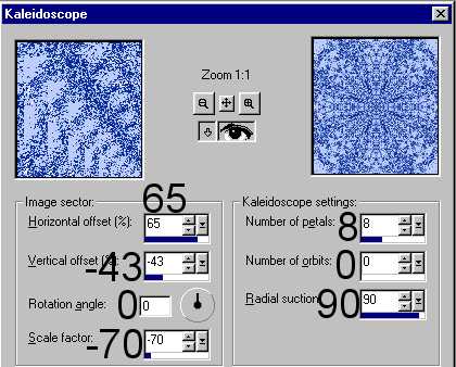 settings for Kaleidoscope