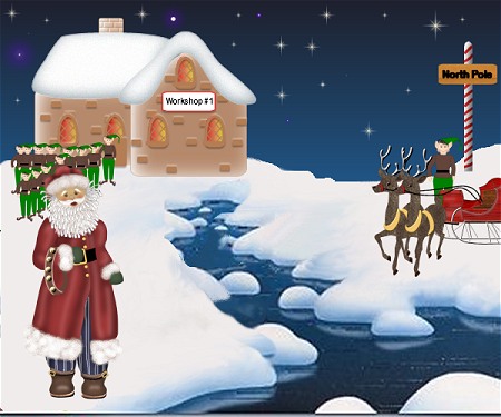 Santa has arrived at the North Pole