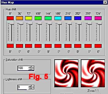 Image of Hue Map with settings.